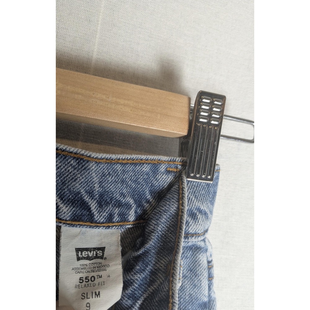 Vintage 90s Levis 550 Orange Tab Boys Jeans Size 9 Light Wash Relaxed Denim - Picture 7 of 7